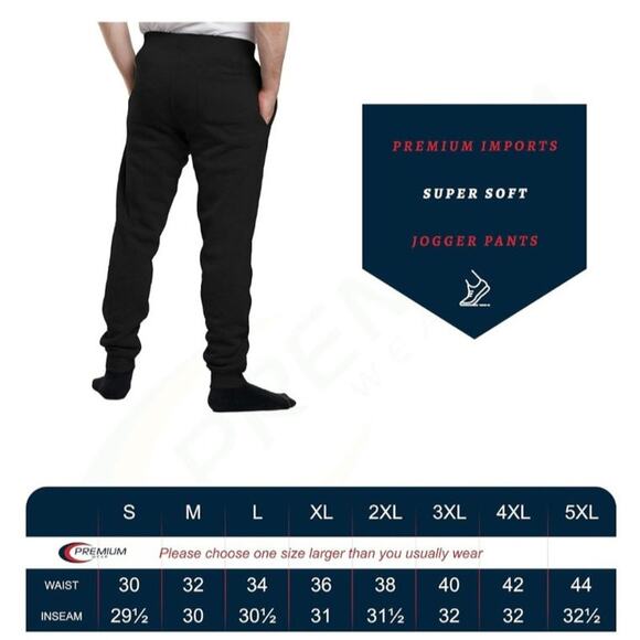 Premium Wear Men’s Size L Black Jogger Sweatpants Lightweight Super Soft - Picture 6 of 8